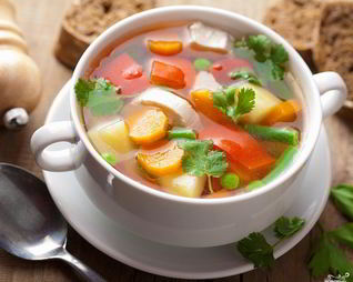 Овощной суп с грибами