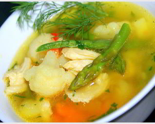Овощной суп с курочкой