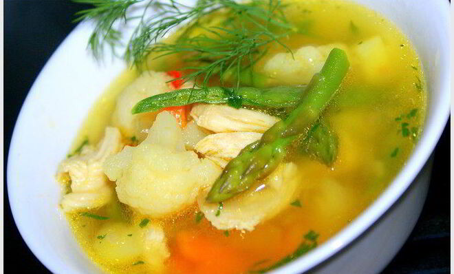 Овощной суп с курочкой