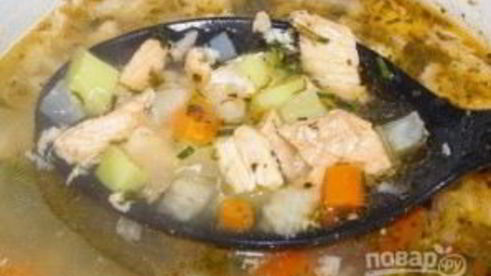 овощной суп с семгой