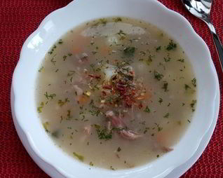 Овсяный суп с индейкой и овощами