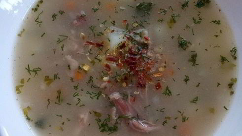 овсяный суп с индейкой и овощами