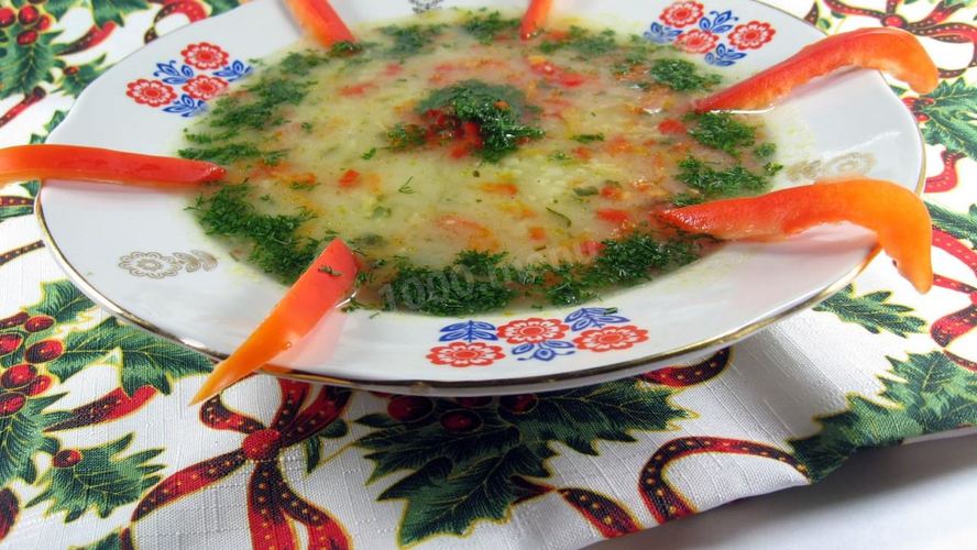 Рецепт зимнего овощной суп с пшеном