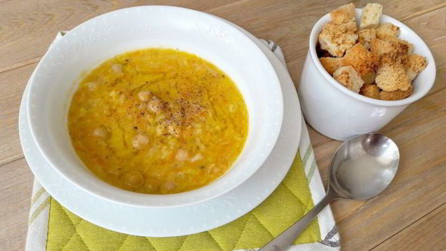 Рецепт постного супа из нута и лука-порея