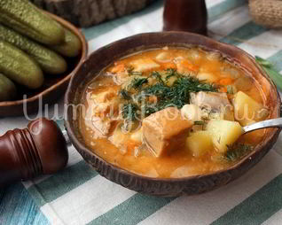 Рассольник с фасолью