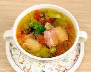 Рассольник с копченой грудинкой