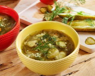 Рассольник с пшеном
