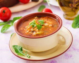 Рассольник с семгой