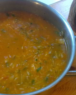 Рассольник свиной с рисом