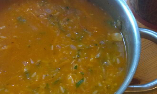 Рассольник свиной с рисом