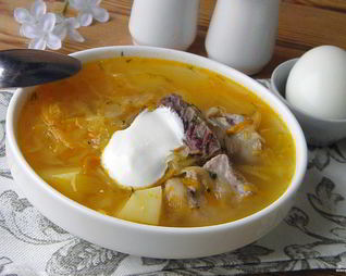 Кислые щи из квашеной капусты