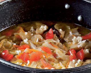 Постные щи из кислой капусты