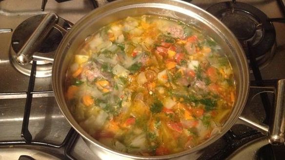 Рецепт Щей из свежей капусты с фрикадельками