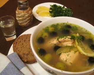 Солянка с семгой