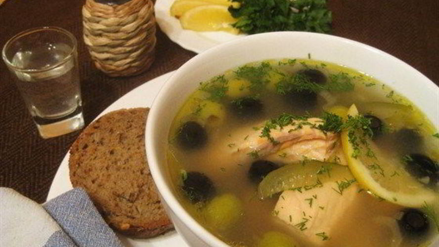 Рецепт солянки с семгой