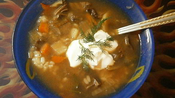 Рецепт Супа грибного с рисом