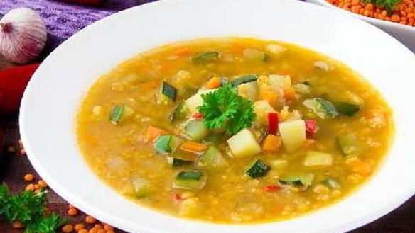 Рецепт Супа из чечевицы со свежими овощами
