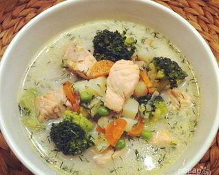 Суп из филе семги