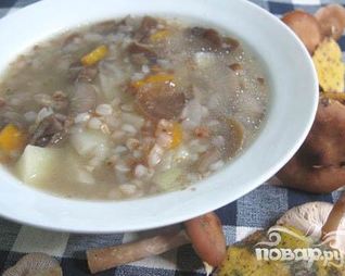 Суп из опят с гречкой