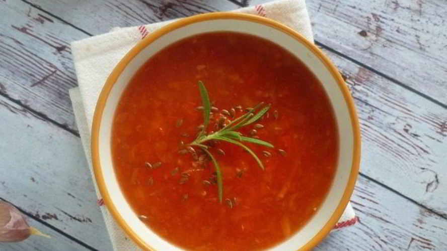 Рецепт супа из печеных томатов и перцев