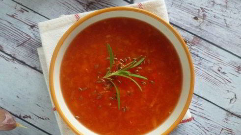 суп из печеных томатов и перцев