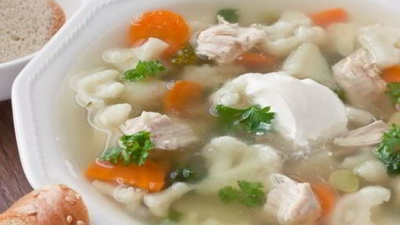 Рецепт Супа из цветной капусты с курицей