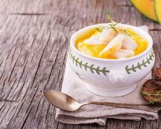 Суп из тыквы и копченой рыбы