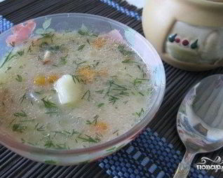 Суп куриный с плавленым сыром