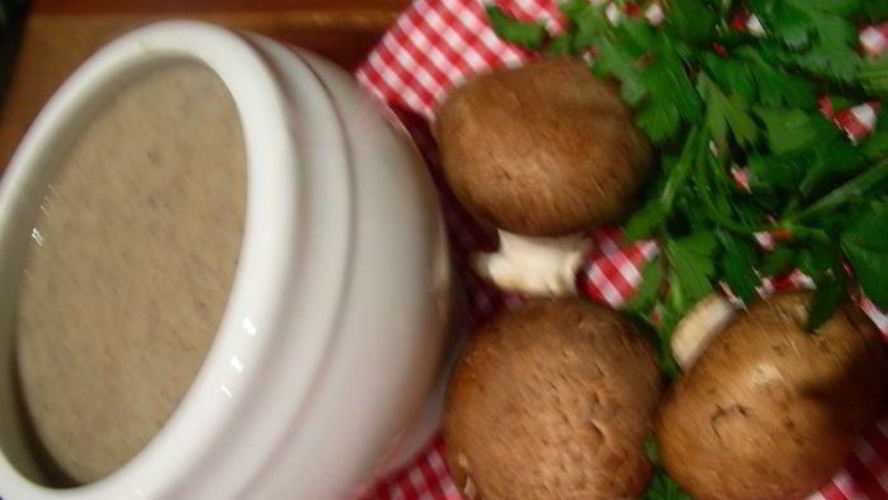 Рецепт грибного супа-пюре с запеченным чесноком