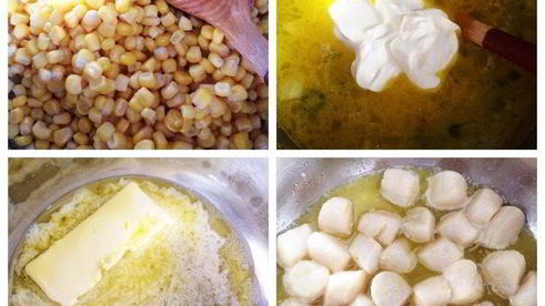 кукурузный суп-пюре с гребешками