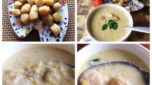 кукурузный суп-пюре с гребешками