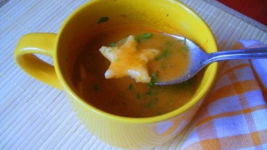 Рецепт летнего овощной суп-пюре с чесночно-сырными клецками