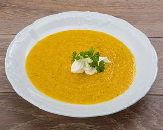 Морковный суп-пюре с кориандром
