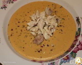 Пикантный суп-пюре из красной чечевицы