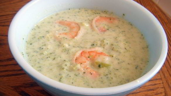 Рецепт Супа-пюре из брокколи с креветками