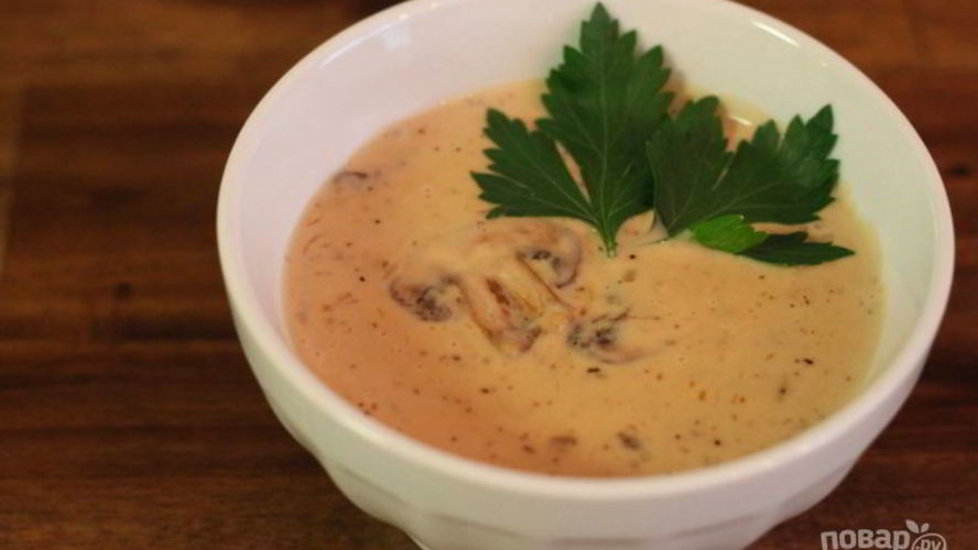 Рецепт супа-пюре из шампиньонов со сливками