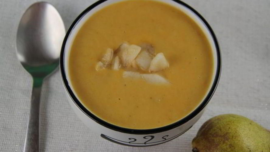 Рецепт супа-пюре из сладкого картофеля, пастернака и груши