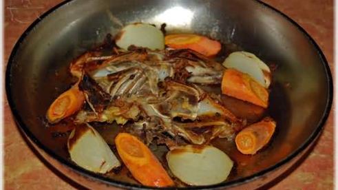 суп-пюре из тыквы с курицей и зеленым горошком