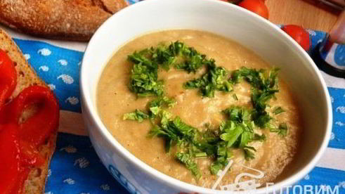 суп-пюре из запеченных баклажанов