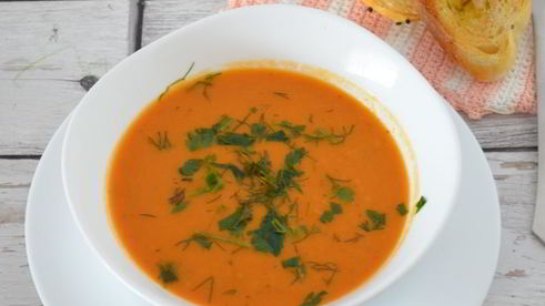 суп-пюре из запеченных баклажанов