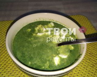 Суп-пюре со шпинатом и брынзой