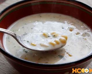 Сырный суп-пюре с консервированной кукурузой