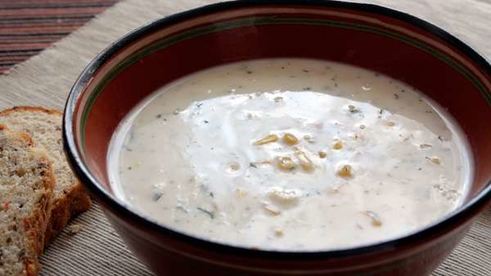 сырный суп-пюре с консервированной кукурузой