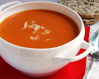 Томатный суп пюре с рисом