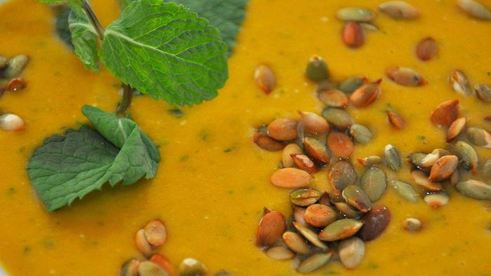 тыквенный суп-пюре с чечевицей