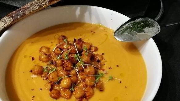 Рецепт Тыквенного супа-пюре с запеченным нутом