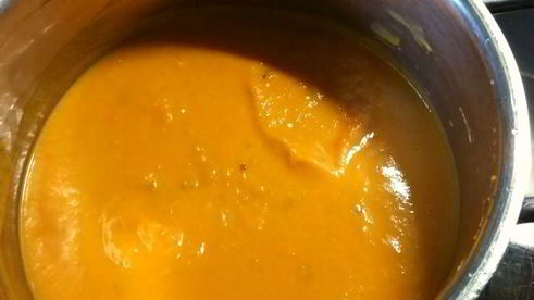 тыквенный суп-пюре с запеченным нутом