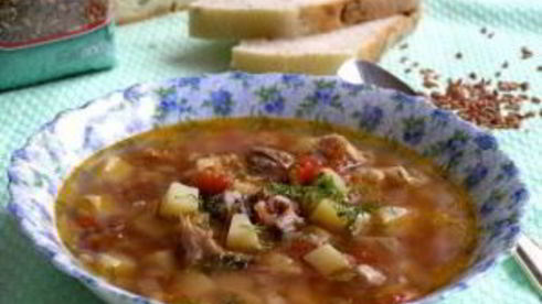 суп рисовый со свининой