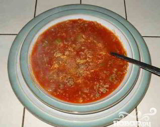 Суп с говядиной и помидорами