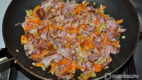 суп с копченостями и рисом